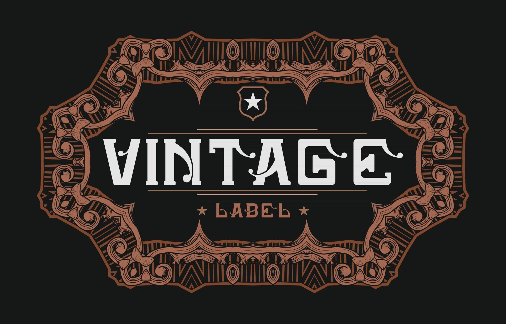Vintage frame label with decorative ornament 2414475 Vector Art at Vecteezy