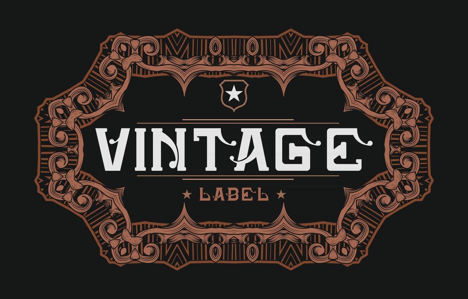 Vintage frame label with decorative ornament vector