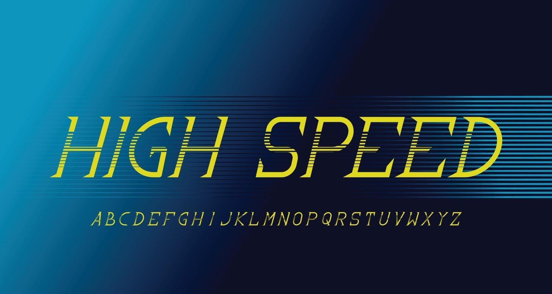 Sport modern alphabet serif font vector