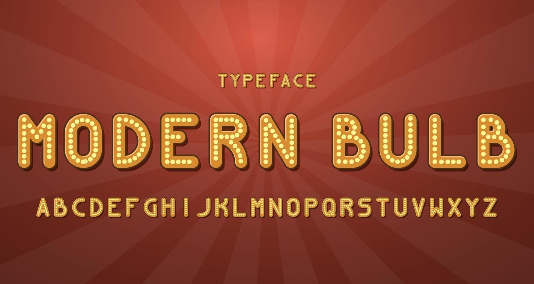 Vintage modern bulb alphabet font vector