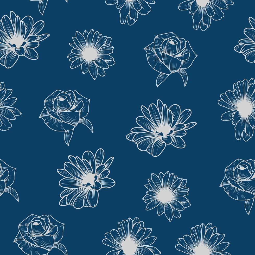 Seamless Vintage Flower vector