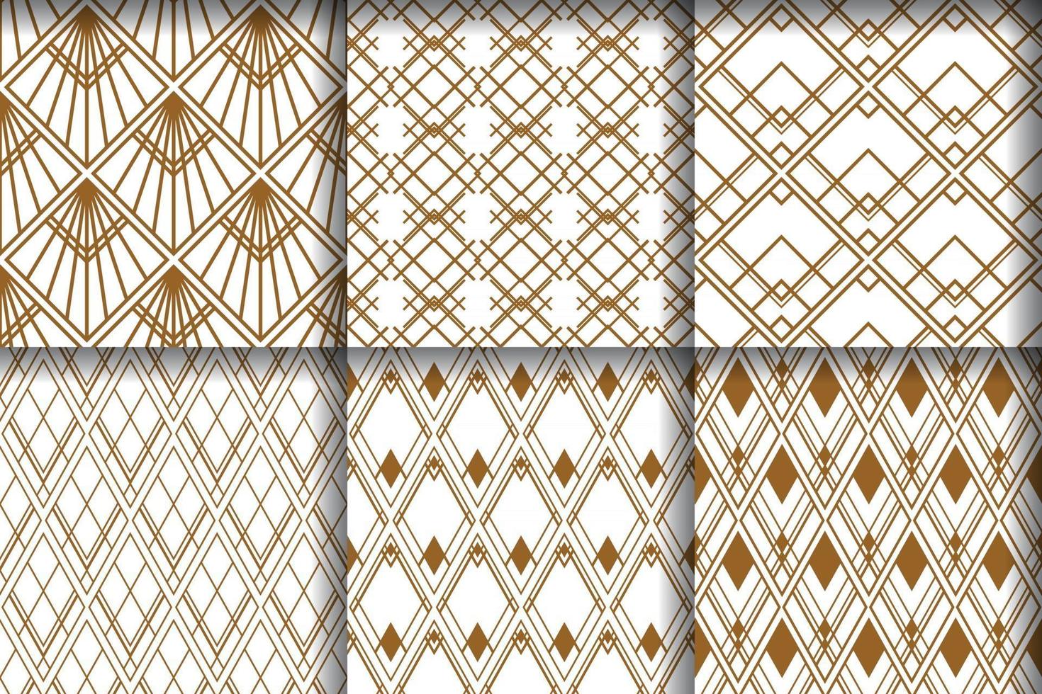 Set of Luxurious Seamless Pattern with Art Deco vector