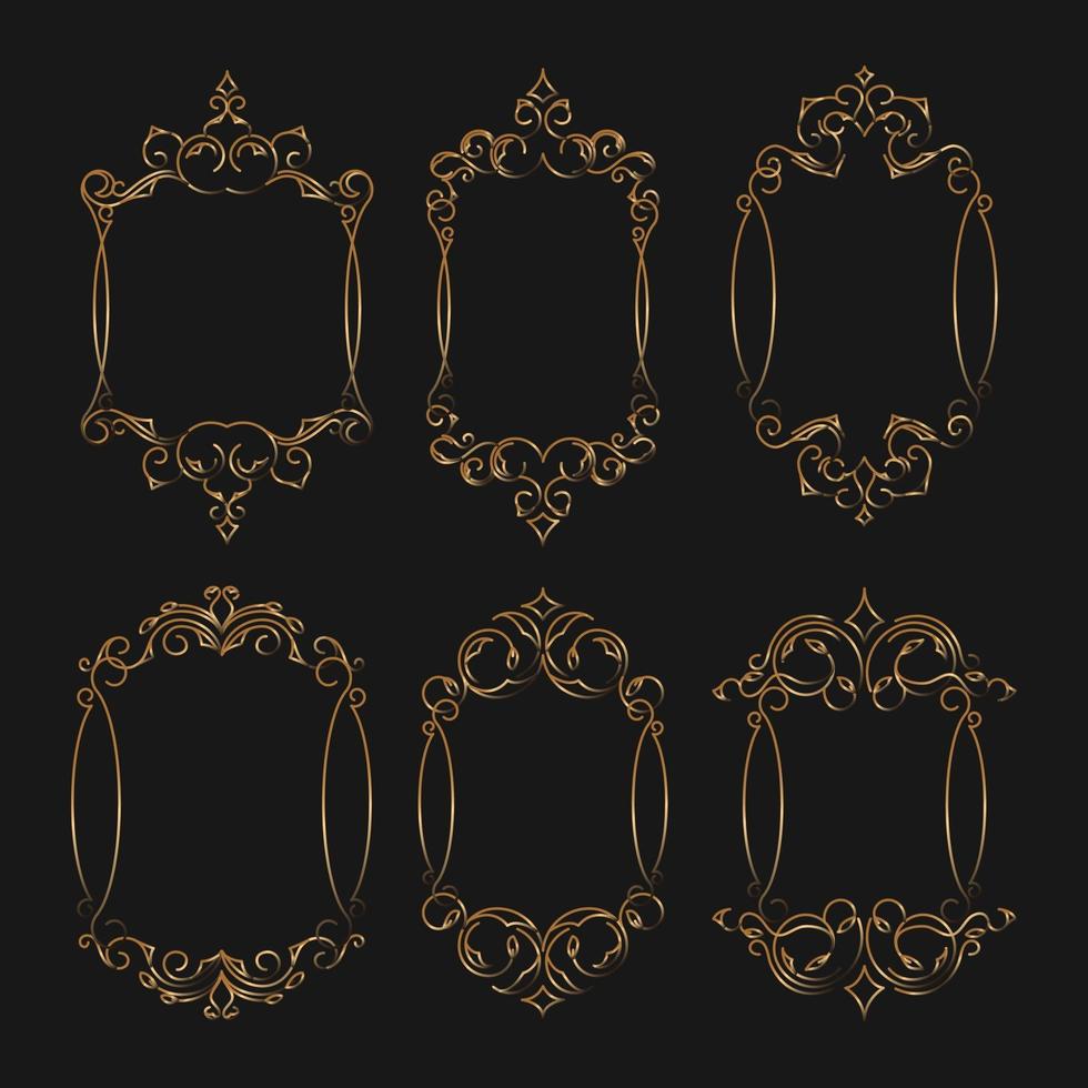 Set of Luxurious Frame with Golden Color vector