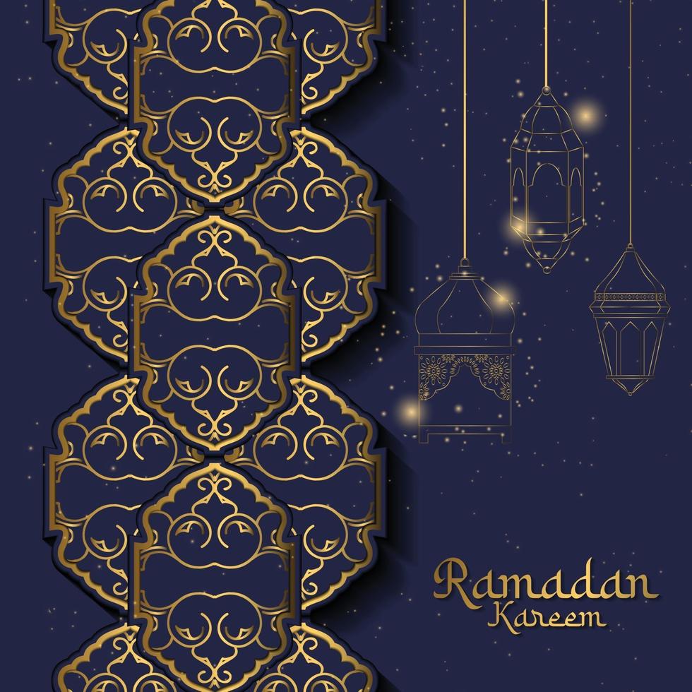 fondo de ramadan kareem con linterna vector