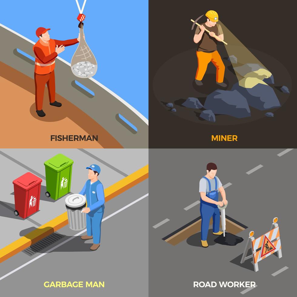 Urban Professions Design Concept Vector Illustration