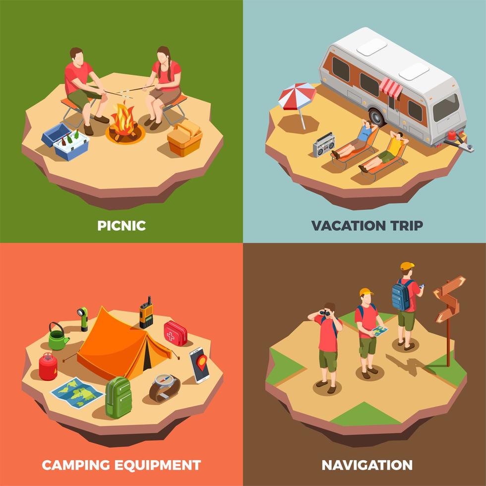 Vacation Trips Design Concept Vector Illustration