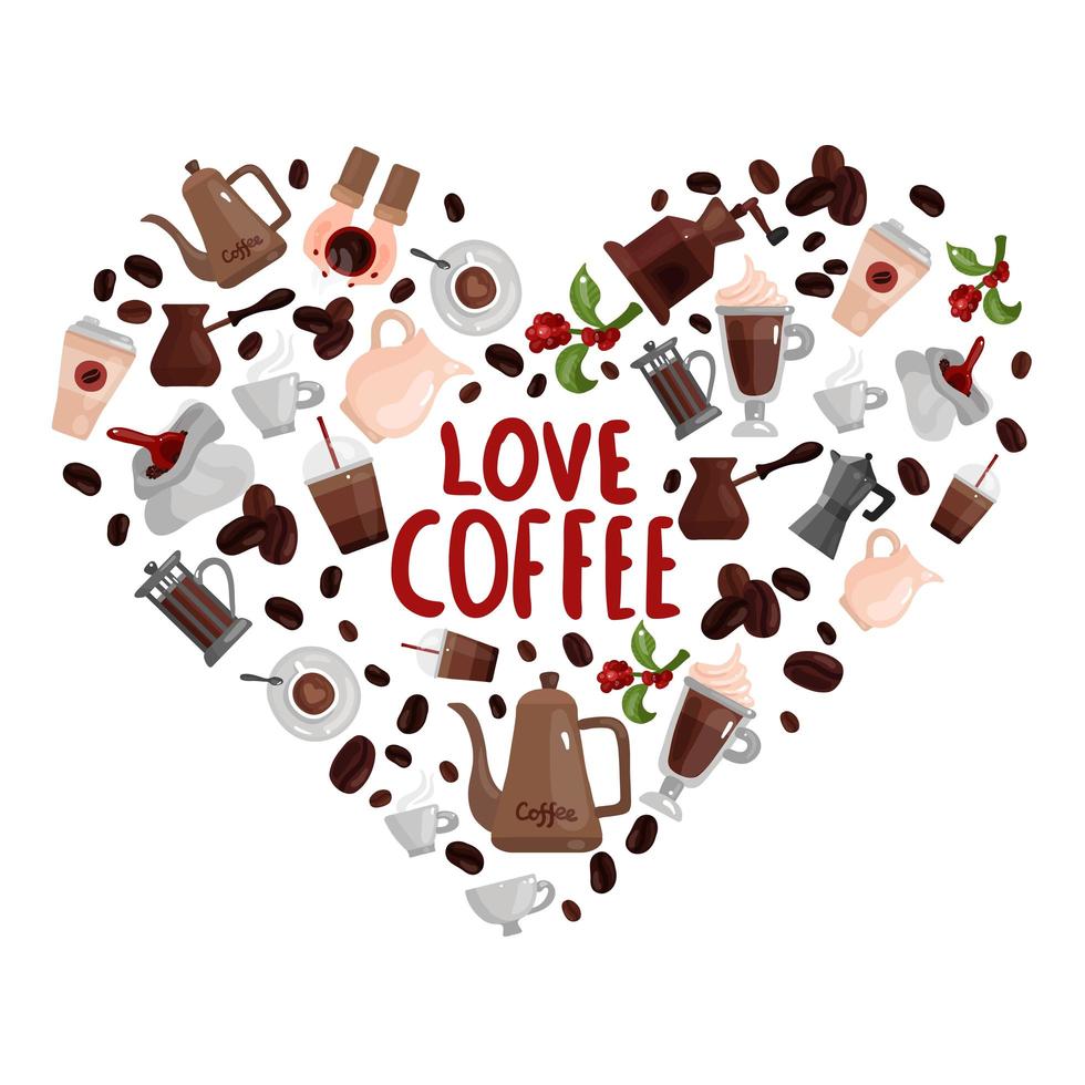 Love Coffee Design Concept Vector Illustration