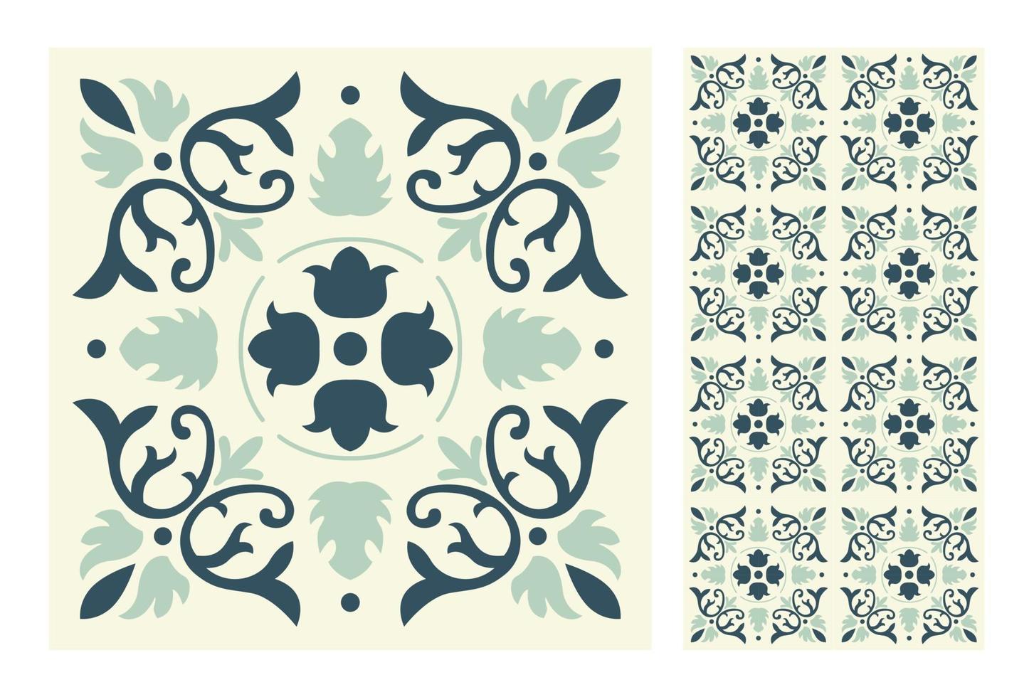 vintage tiles patterns antique seamless vector