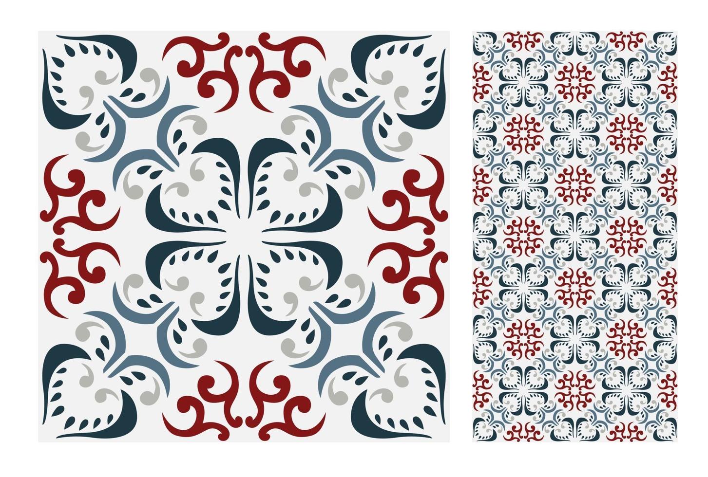 vintage tiles patterns antique seamless vector