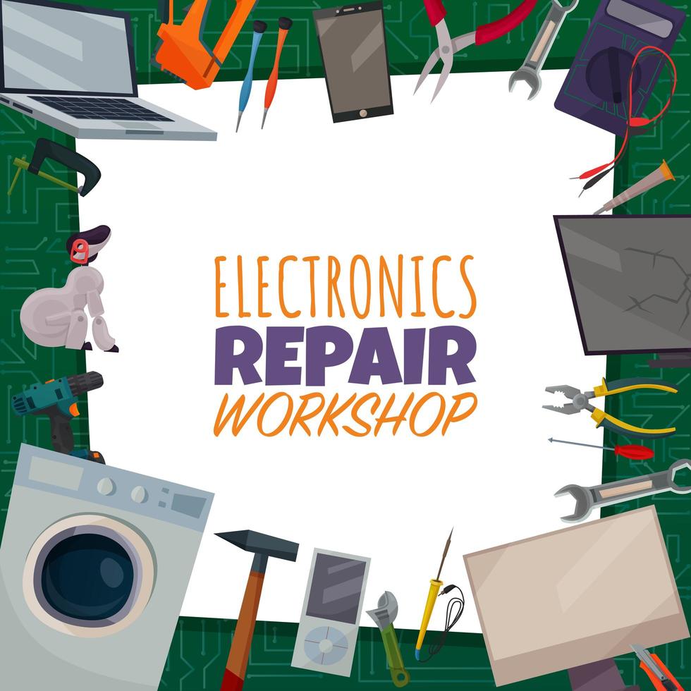 Electronics Repair Poster Vector Illustration