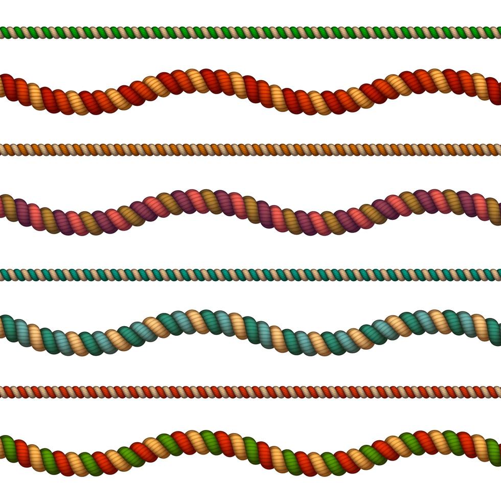 Ilustración de vector de conjunto de cuerdas de colores