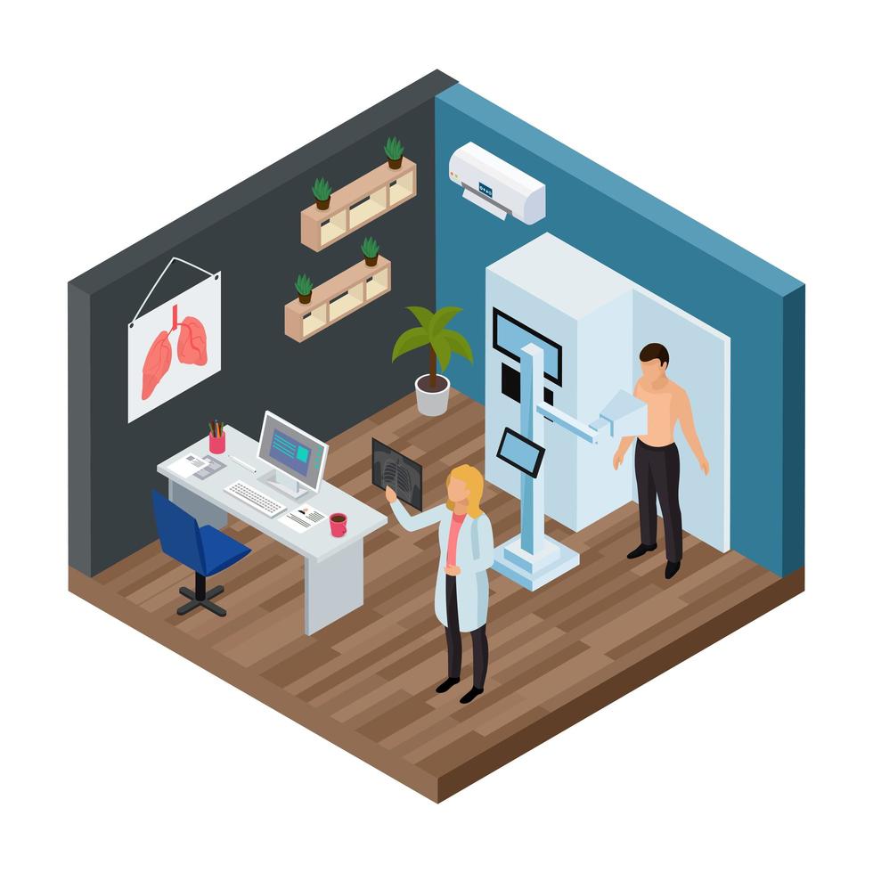 Tuberculosis Prevention Isometric Concept Vector Illustration