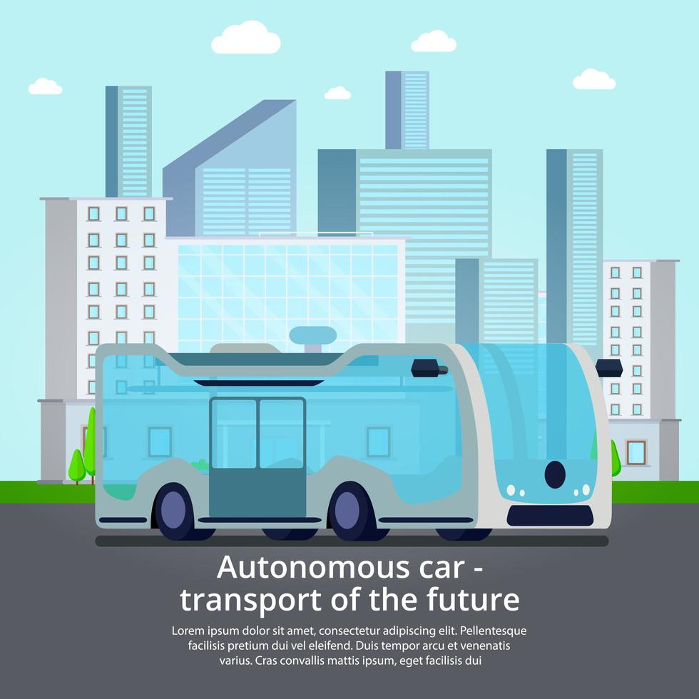 Autonomous Unmanned Vehicle Composition Vector Illustration