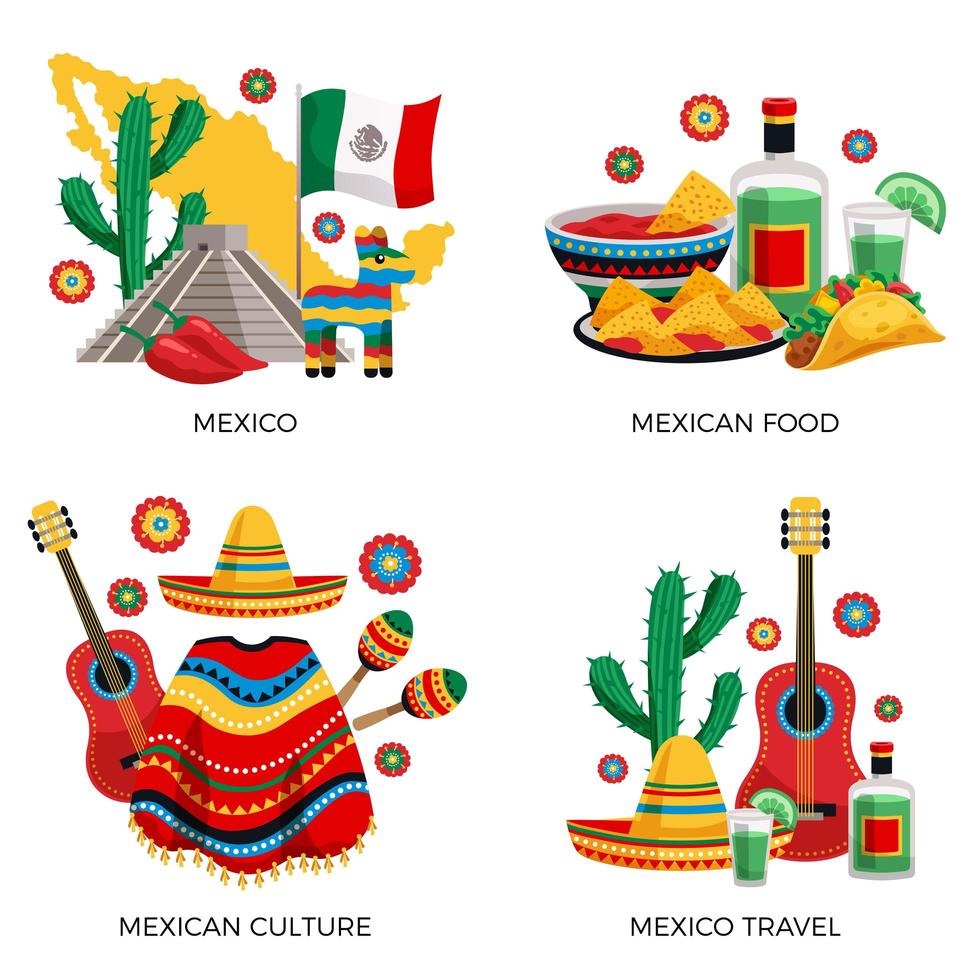 Ilustración de vector de concepto de cultura de México