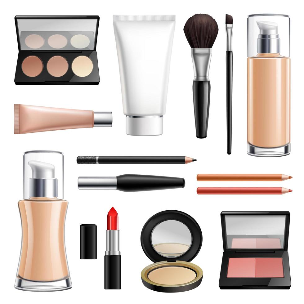 Makeup Cosmetics Realistic Set Vector Illustration