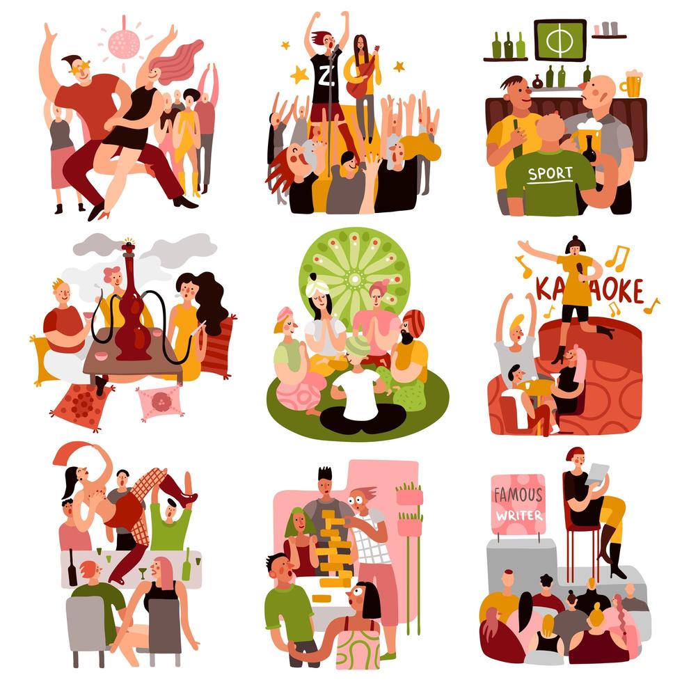 club party set vector illustration