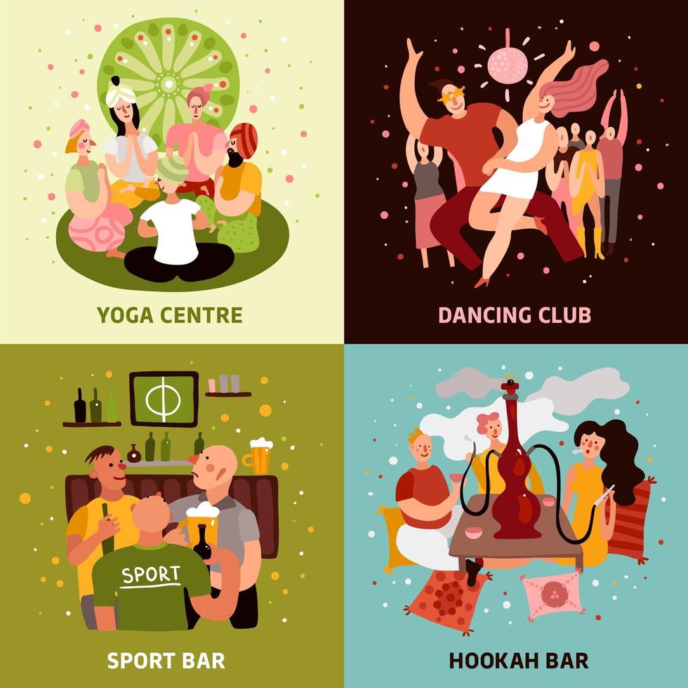 Club Party Concept Icons Set Vector Illustration