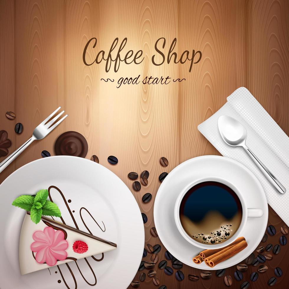 Top Coffee Shop Background Vector Illustration