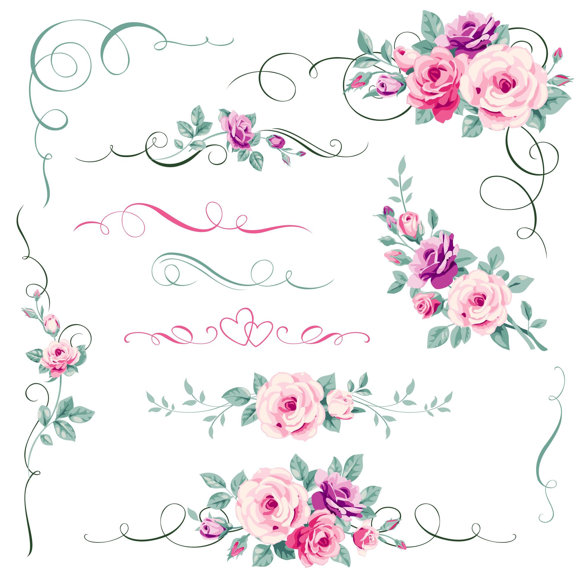 Classic Calligraphy Floral Designs 2415451 Vector Art at Vecteezy