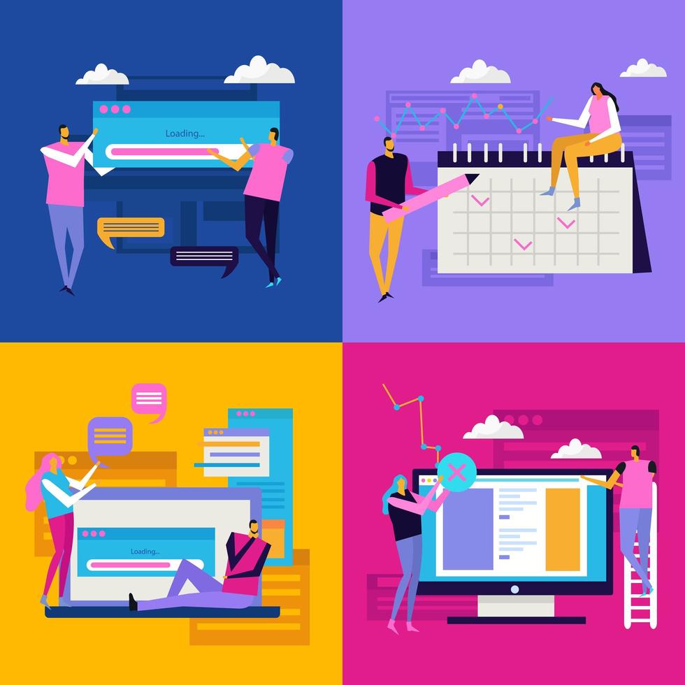 Flat Interface Design Concept Vector Illustration