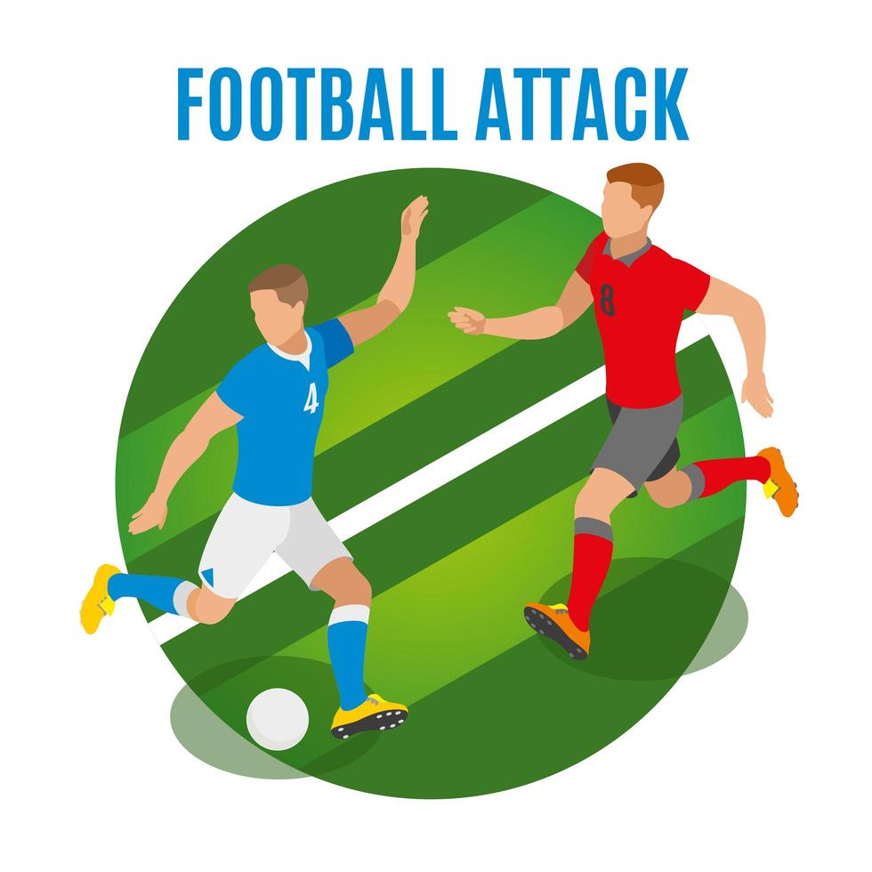 Football Attack Round Design Concept Vector Illustration