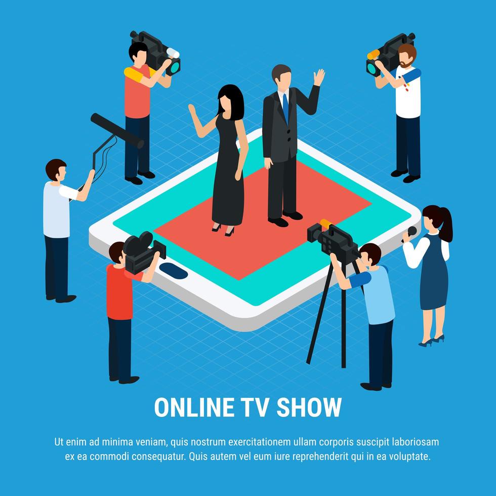 Celebrity Show Isometric Background Vector Illustration