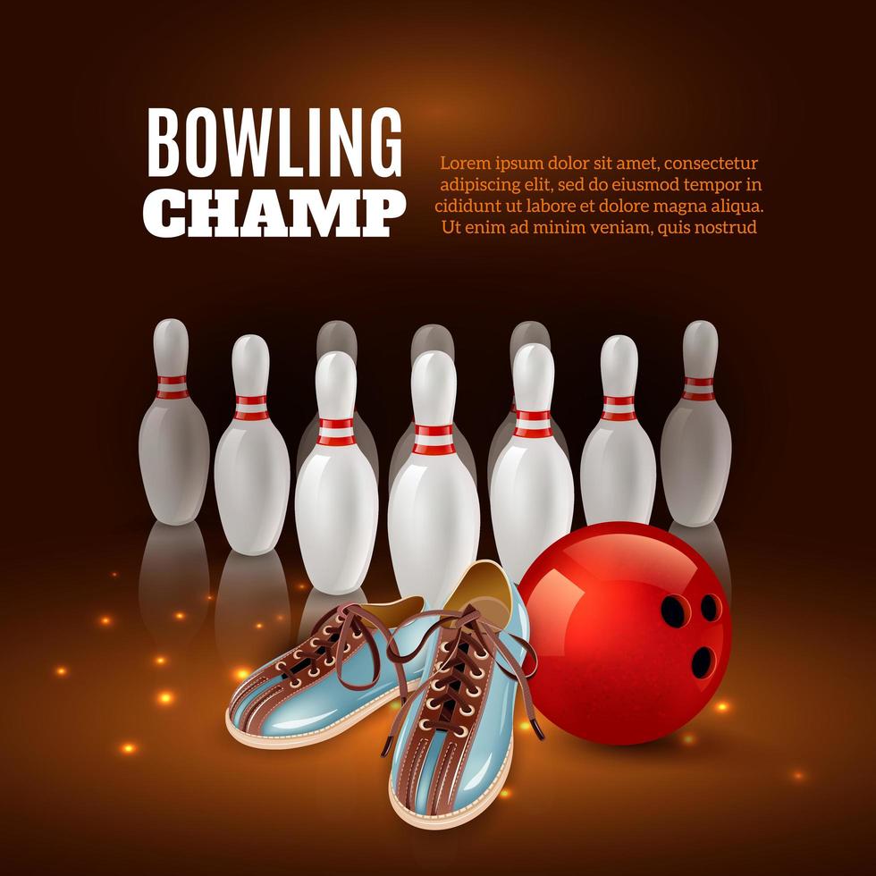 Bowling Champ 3D Illustration Vector Illustration