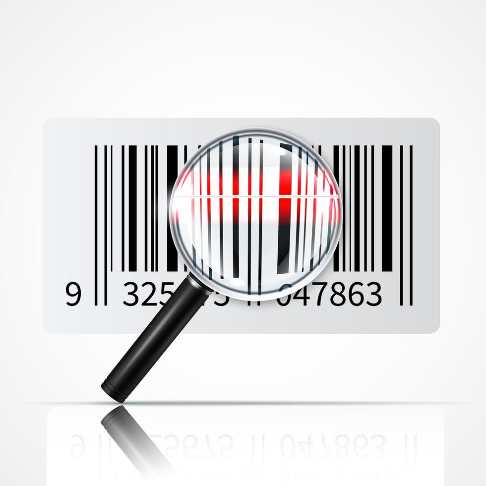 Bar Code Magnifier Realistic Illustration Vector Illustration