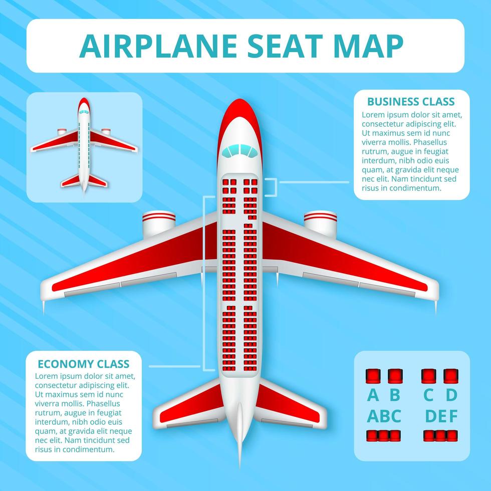 Airplane Seat Map Vector Illustration