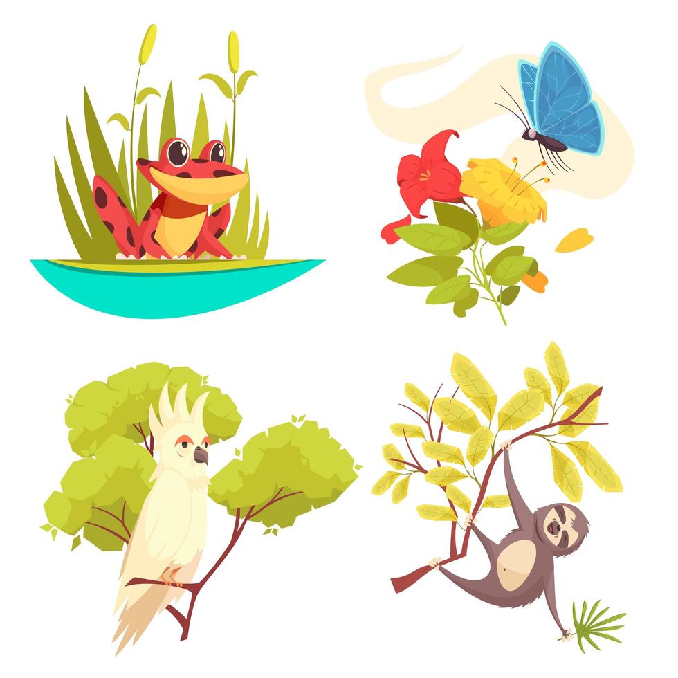 Animals Jungle Design Concept Vector Illustration