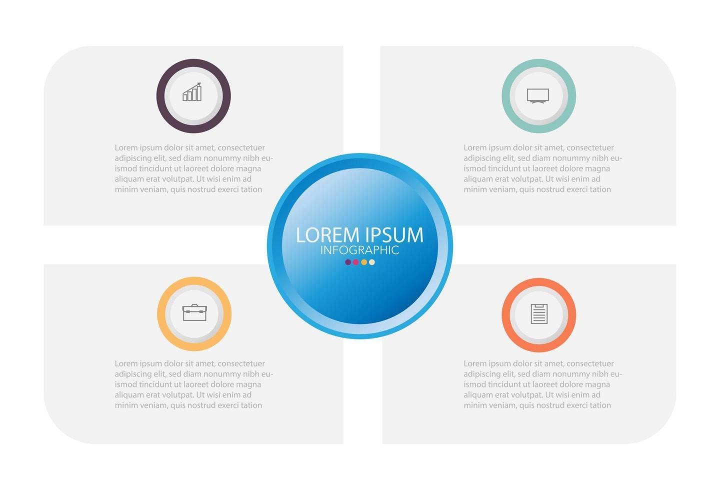 Infographic template in 4 steps Template for diagram graph presentation and chart vector