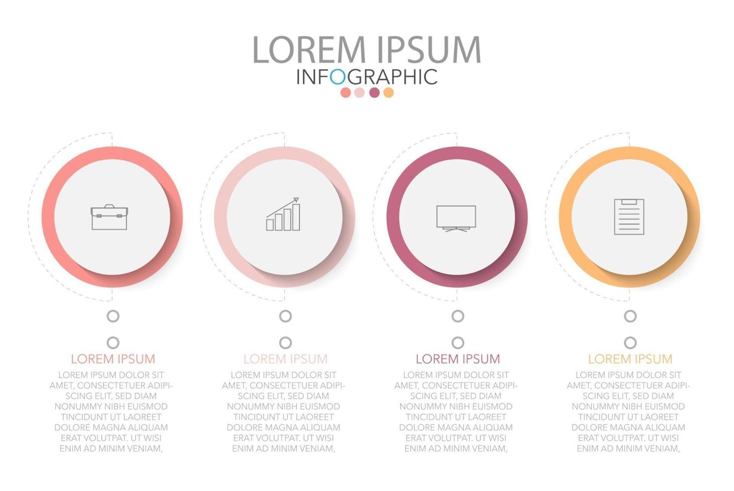 Infographic template in 4 steps Template for diagram graph presentation and chart vector