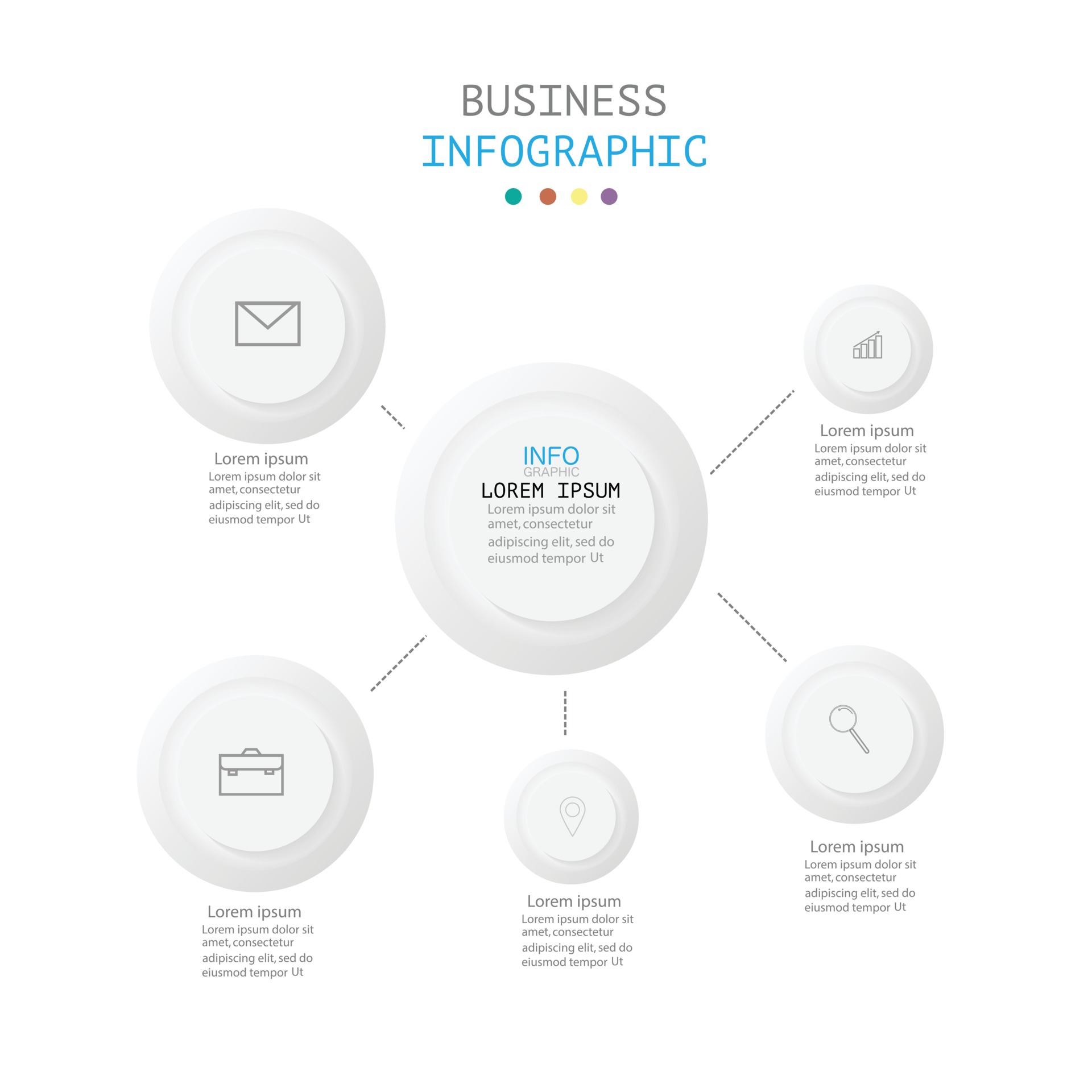 Infographic Template In 5 Steps Template For Diagram Graph Presentation 