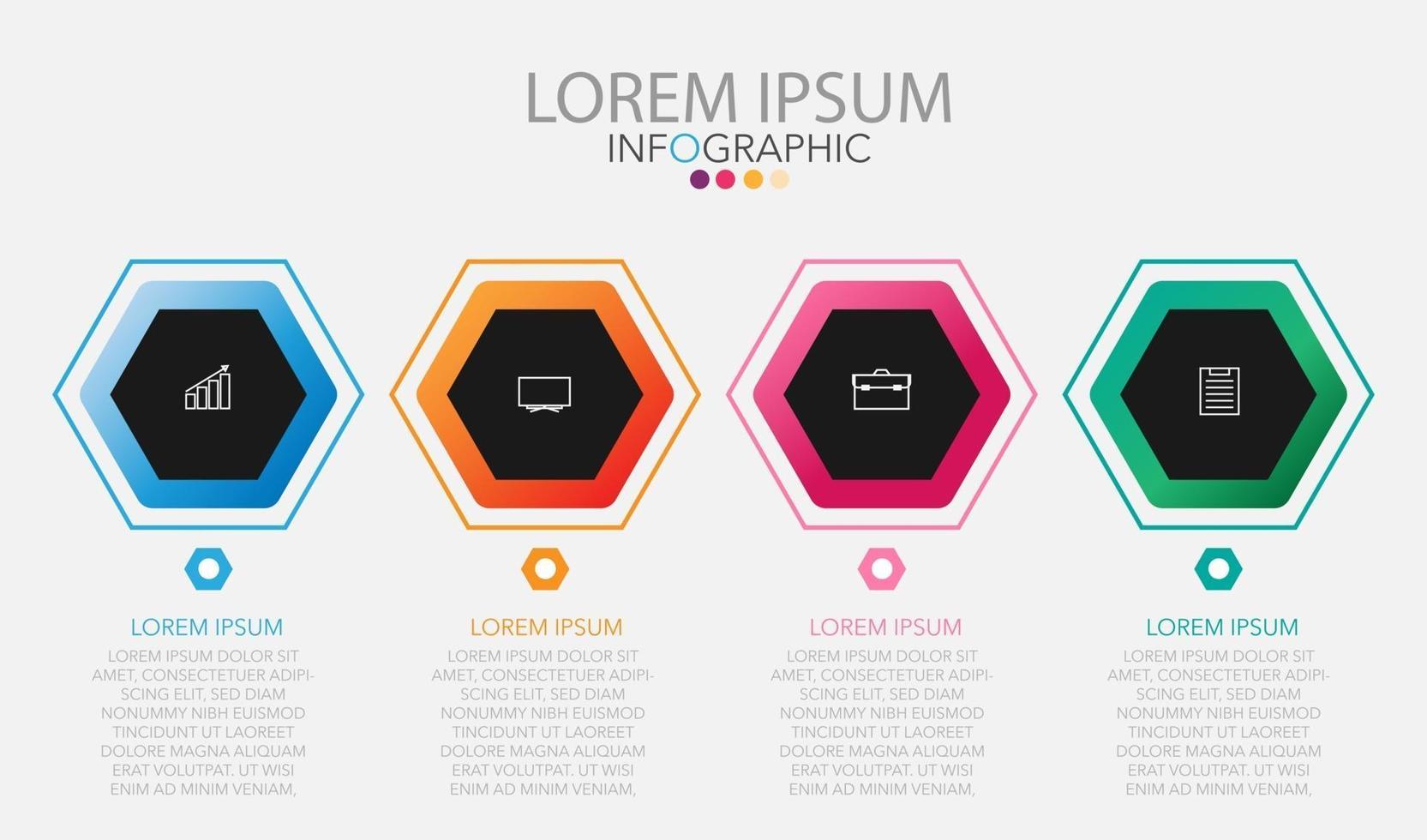 Infographic template in 4 steps Template for diagram graph presentation and chart vector