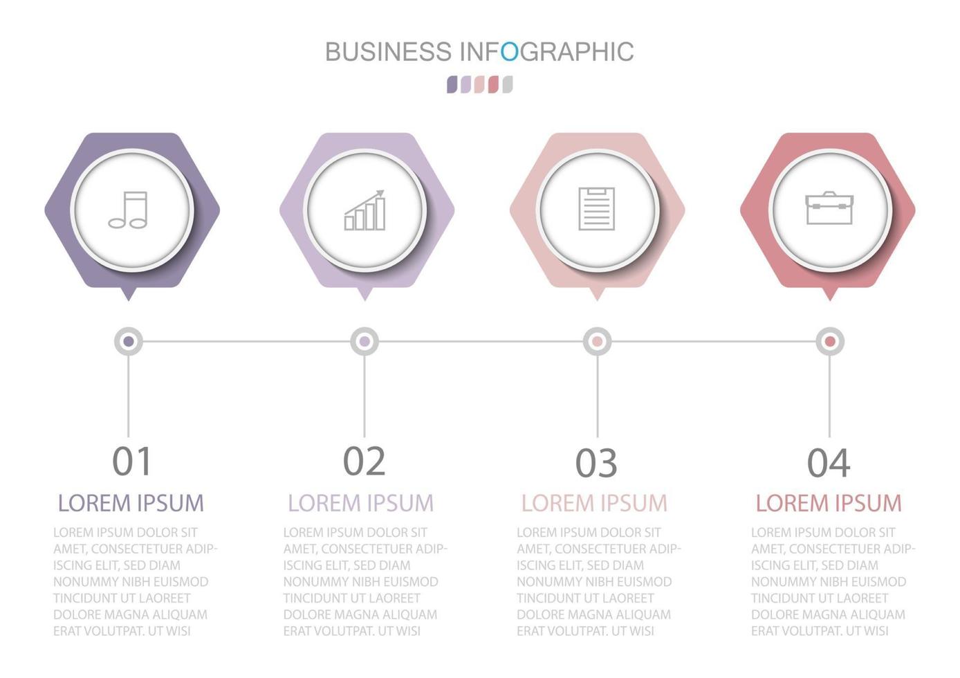 Infographic template in 4 steps Template for diagram graph presentation and chart vector