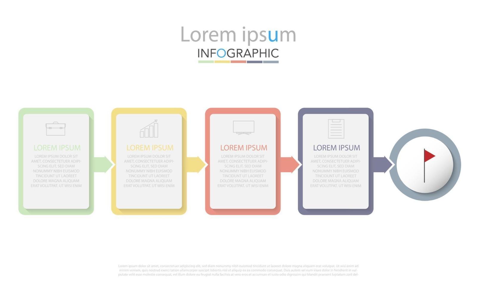 Infographic template in 4 steps Template for diagram graph presentation and chart vector