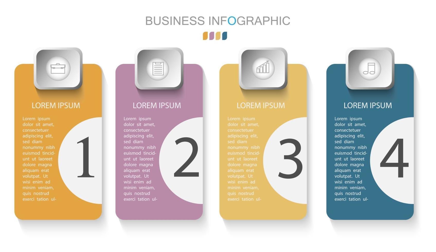 Infographic template in 4 steps Template for diagram graph presentation and chart vector