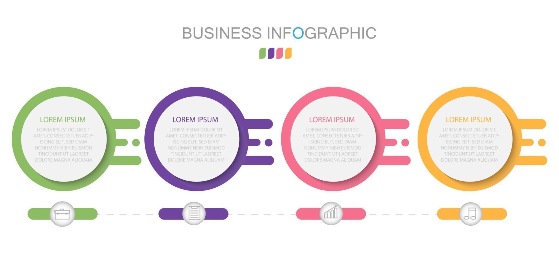 Infographic template in 4 steps Template for diagram graph presentation and chart vector