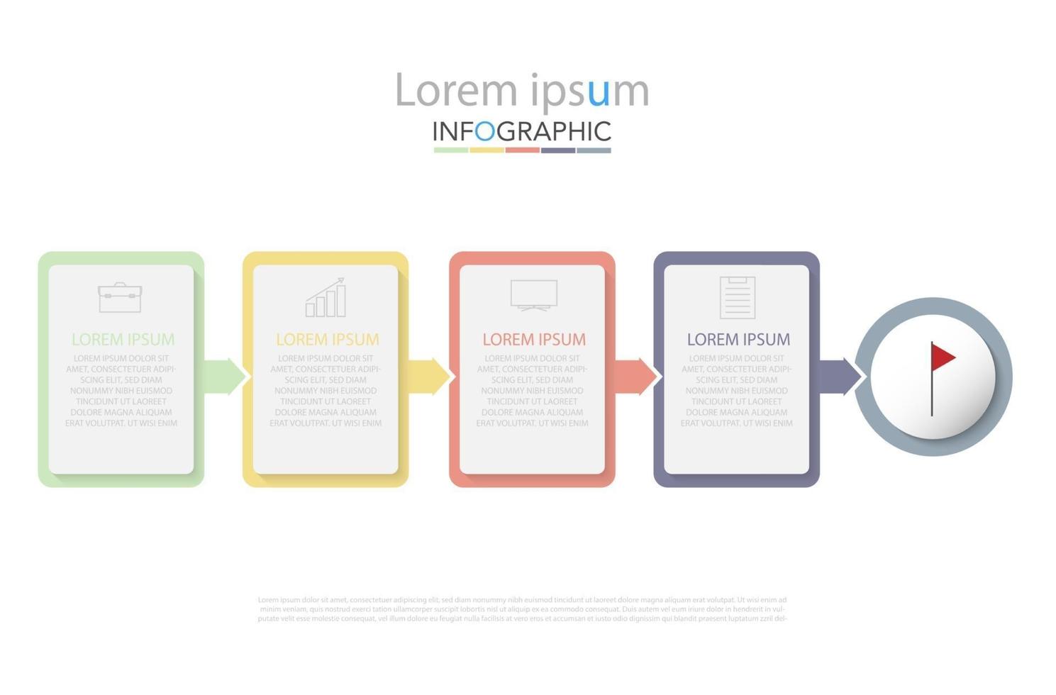 Infographic template in 4 steps Template for diagram graph presentation and chart vector