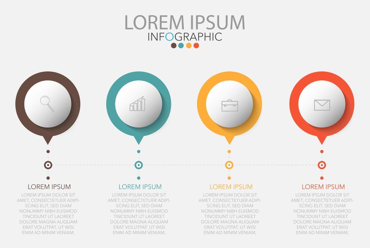 Infographic template in 4 steps Template for diagram graph presentation and chart vector