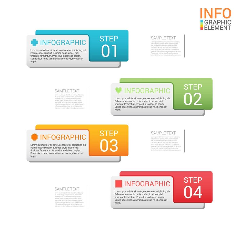 Plantilla de vector de 4 pasos de infografía empresarial moderna