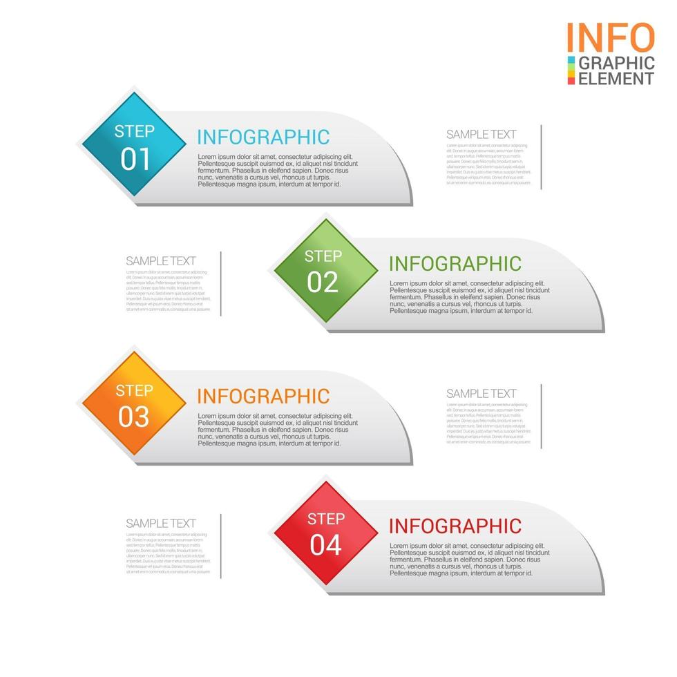 Modern business infographic 4 step vector template