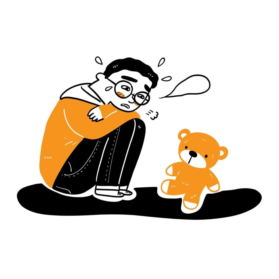 Concept of sadness nostalgia loss vector