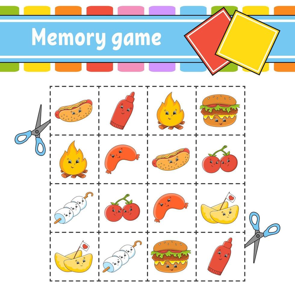 Memory game for kids vector