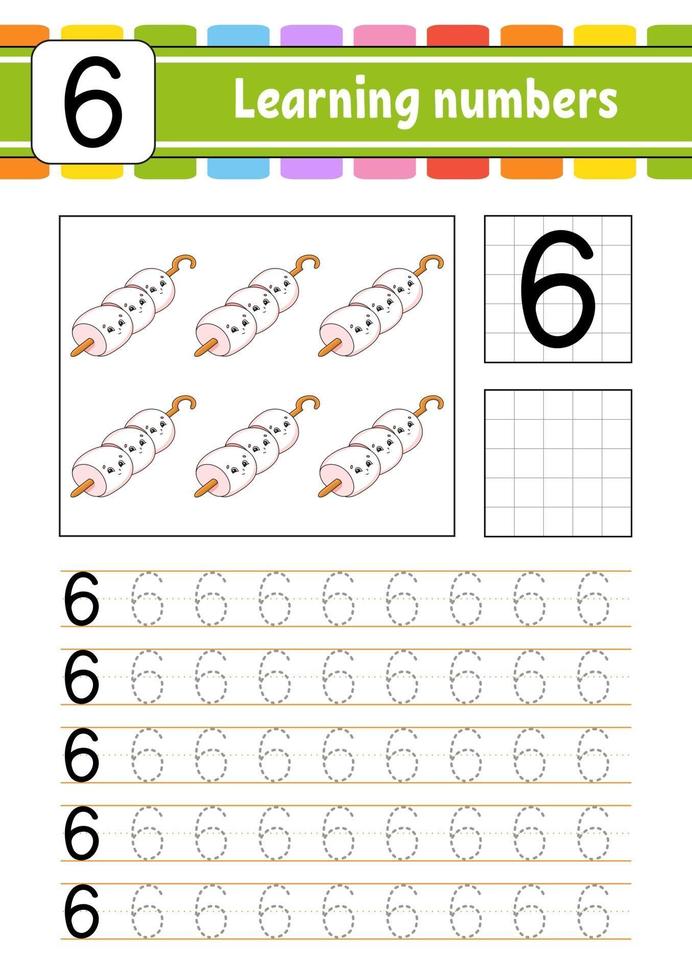 Learning numbers for kids six vector