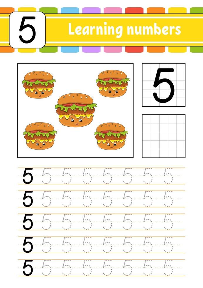 Learning numbers for kids five vector