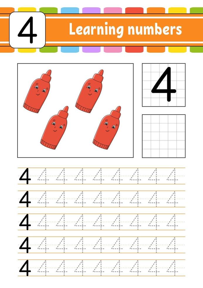 Learning numbers for kids four vector