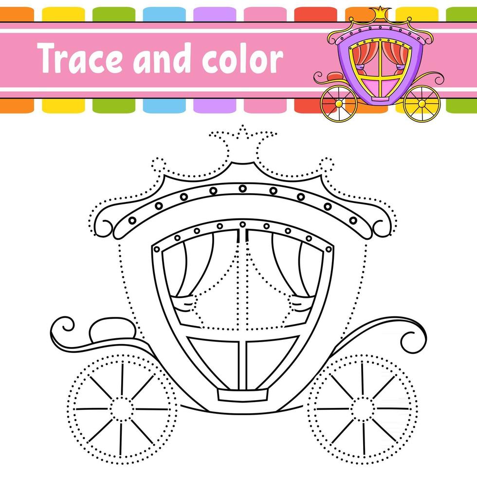 traza y carro de color vector