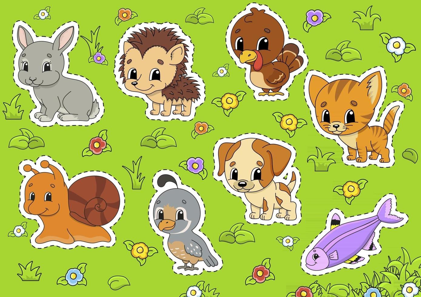 Set cute animals vector