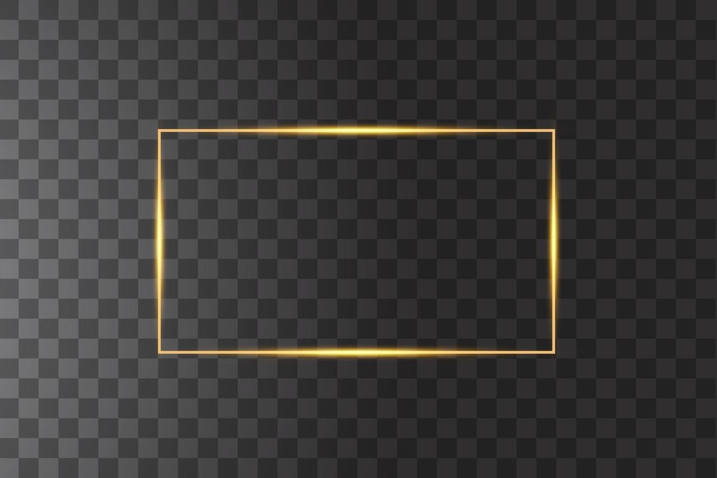 Vector golden frame with lights effects